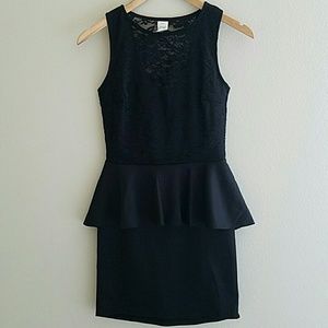 black peplum dress
